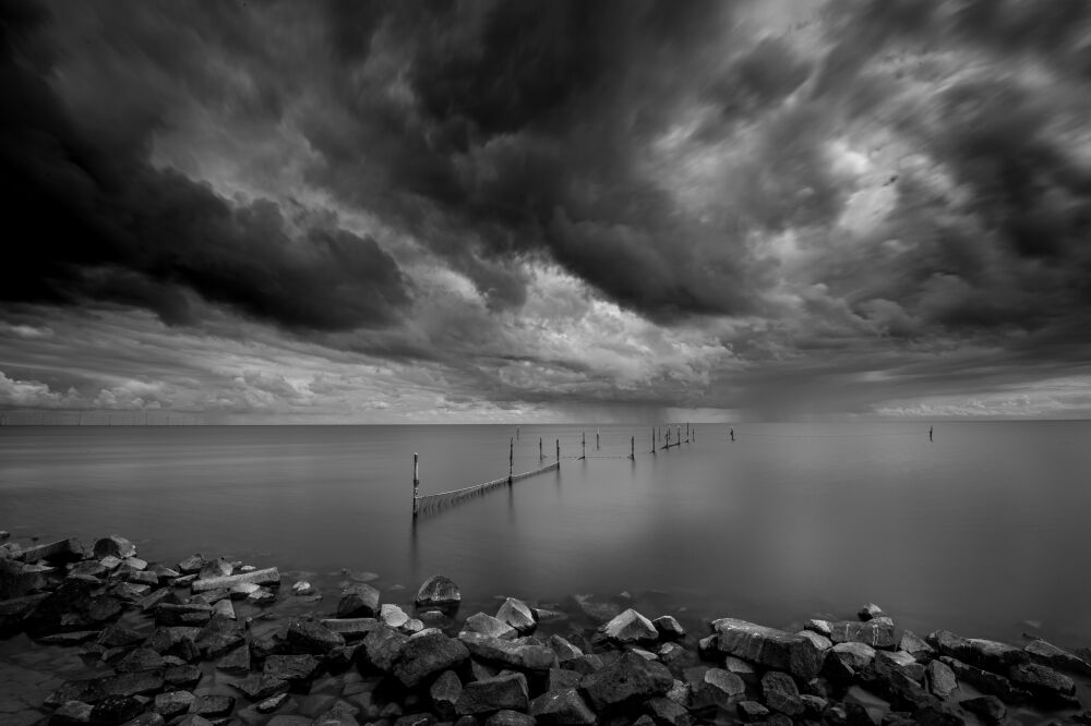 Fishing poles in Lake Marken