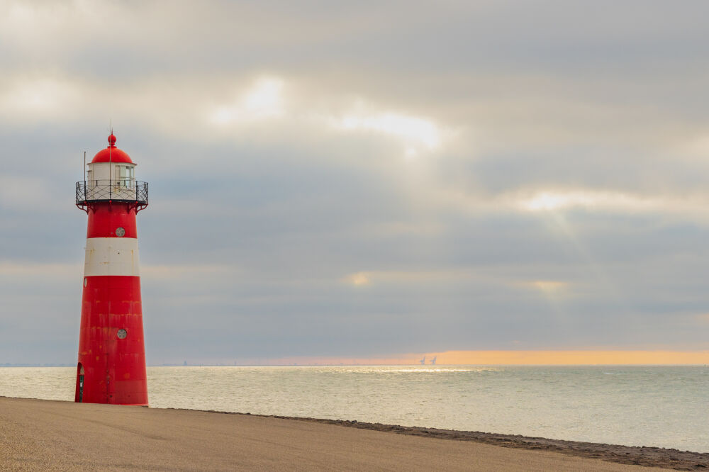 Vuurtoren Noorderhoofd bij Westkapelle (Zeeland, NL)