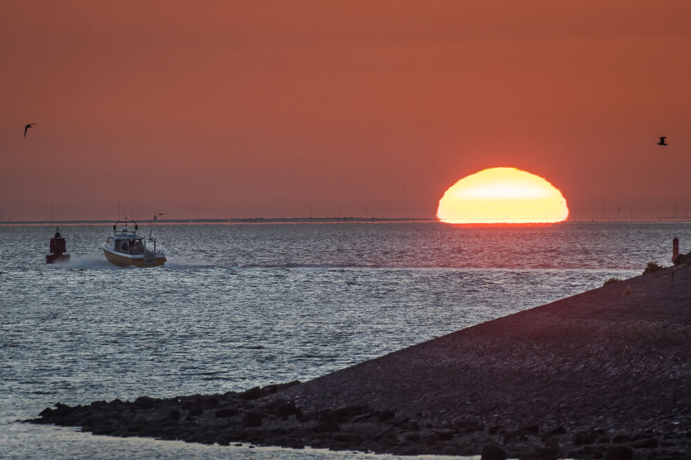 Zonsondergang bij Harlingen