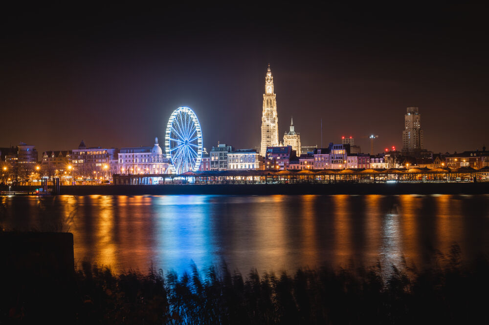 Stadsgezicht Antwerpen Nacht