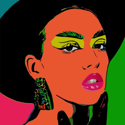 Inspire - vierkant pop-art portret van Katy Perry