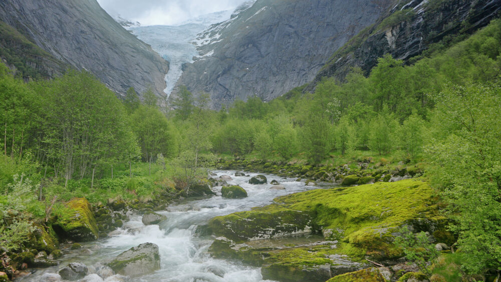 Uitzicht op Briksdalsbre Noorwegen