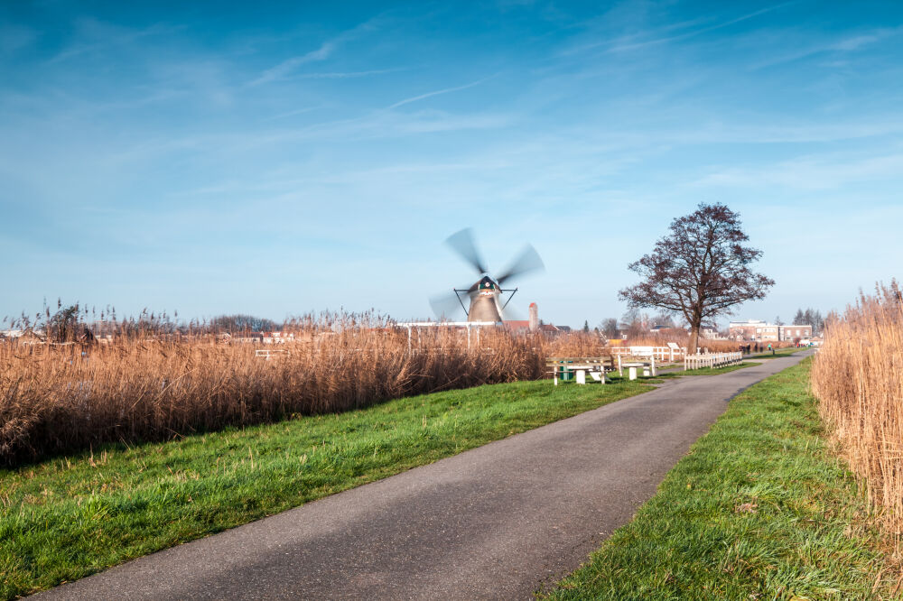 Kinderdijk met trage sluitertijd