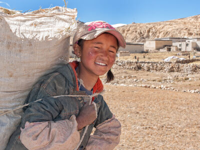 Boerenjongen in Tibet
