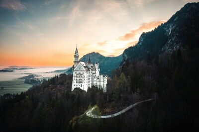 Castle of Neuschwanstein during Sunrise