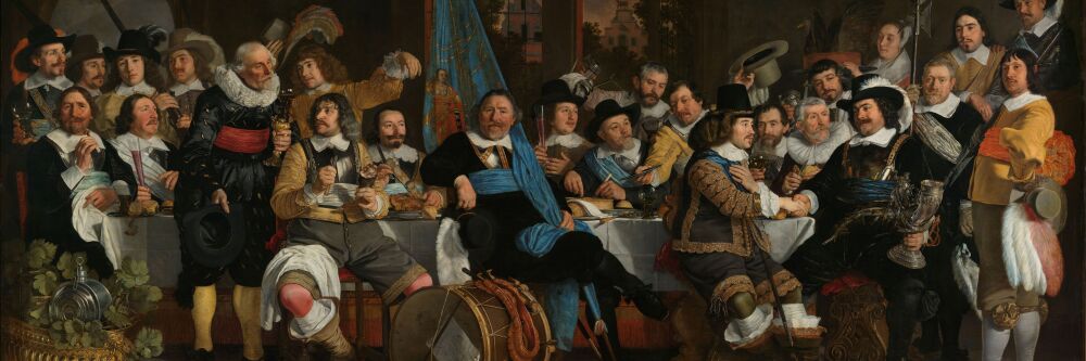 Schuttersmaaltijd ter viering van de Vrede van Munster - Bartholomeus van der Helst uit 1648