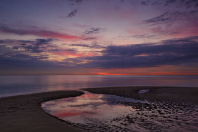 Zonsondergang op strand Ouddorp II